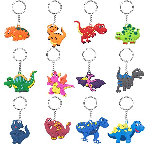 GEERDAN 36 Pezzi Dinosauro Compleanno Regalo Portachiavi per Zaino dei Bambini Premio, Festa