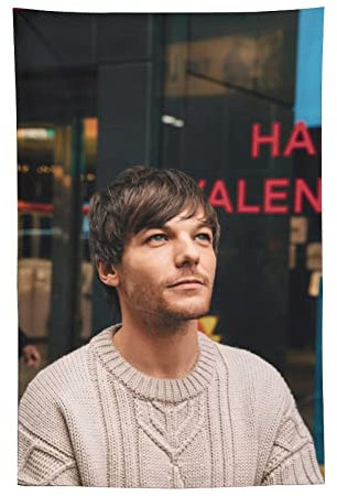 QINGRONG Louis Tomlinson Poster UK Sänger Malerei auf Polyester Wandkunst Tapisserie Scrollbild Bild Druck Wohnzimmer Wanddekoration Home Tapisserie 152,4 x 228,6 cm