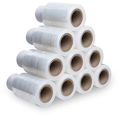 V1 Trade Mini Stretchfolie Transparent - 40x Strechfolienrolle - Wickelfolie - Handstretchfolie 150 Meter Lang und 10 cm Breit - Verpackungsmaterial - Verpackungsfolie auf Rolle - Folie Für Möbel