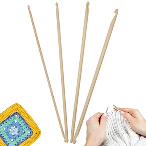 Doppelte Spitze Häkelnadel, Doppelseitiger Häkelhaken aus Bambus, Häkelnadeln für Hüte, Pullover, Schuhe Dirfuny