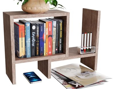 ComfortCove Schreibtisch Bücherregal, Küchenregal, Sonoma | Freistehender Schreibtisch Organizer, Schreibtischregal, Aufsatzregal für Schreibtisch, Bücherregal, Küchen Organizer