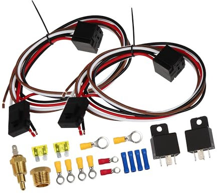 A ABSOPRO Dual Electric Fan Relay Kit 40A Cooling Fan Wire Install (Set of 2)