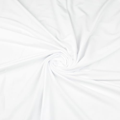 TEXTREND Meterware Jersey - Stoff zum Nähen - 100% Baumwolle - Gewicht: 140 Gramm / m2 - Textilien 1x1.75m - Einfarbiger Stoff - Verschiedene Farben (Weiß)