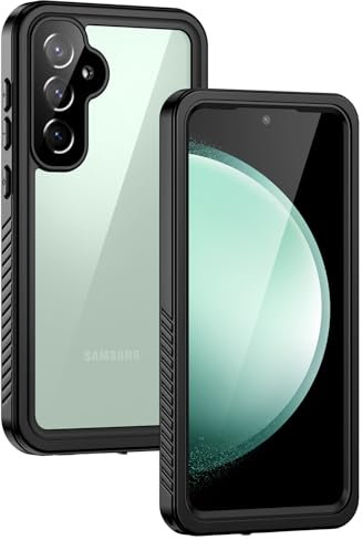 Lanhiem für Samsung Galaxy S23 FE Hülle 5G, IP68 Wasserdicht 360 Grad Handyhülle S23 FE Panzerhülle Stoßfest Staubdicht Schneefest Outdoor Schutzhülle mit Eingebautem Displayschutz, Schwarz