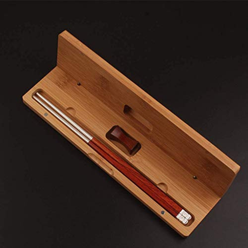 Ensemble de baguettes de luxe en bois argenté réutilisables et repose-baguettes, coffret cadeau de baguettes en bois naturel avec étui en bois, passent au lave-vaisselle, baguettes japonaises antidé