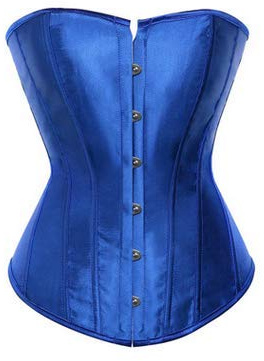 Achlibe Women Waist Corset Tight Vest Plus Size Corset Bustier Body Shaping Retro Bustier Overbust Top Lace up Boned Overbust (Blue, L)