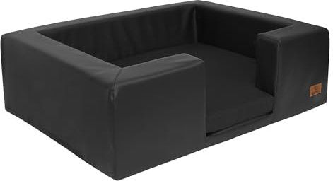 elGiga Hundebett Andy aus Kunstleder - Innenkissen waschbar - L 100 x 70 cm