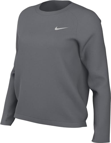 Nike Damen Dri-Fit Pacer Crew Langarmshirt, Smoke Grey, L