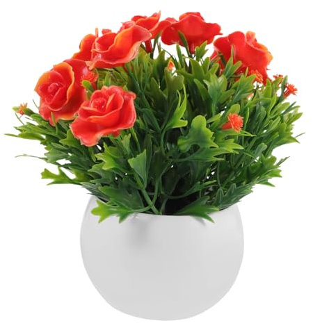 Amosfun 2st Kunstblume Im Topf Hausdekorationen Für Zu Hause Dekoration Gefälschte Pflanzen in Töpfen Künstliche Bonsai-Dekoration Anlage PVC Hibiskus Grüne Pflanzen