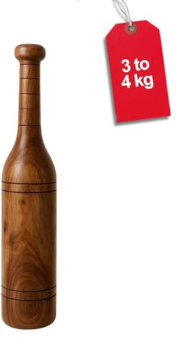 KNK MUGDAR Barra di fitness indiana Club Mudgar Bheem Mazza Spalla Attrezzatura MEEL KARLA KATAI MUGDAL Attrezzatura in legno durevole (3 kg)