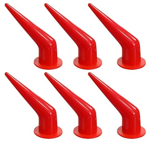 luzhidongm 6 pieces of curved caulking guns and nozzles, reusable external wall nozzle applicators, and replacement extension tools for construction (red)
