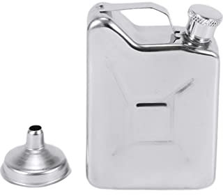 Yheonver Mini Edelstahl 5 Unzen Flachmann Schnaps Whisky Alkohol Brenngas Benzinkanister
