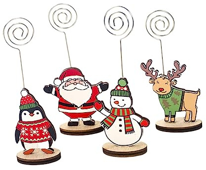 Tofficu Lot De 20 Trombones De Noël Avec Supports En Fil De Fer Porte-numéros De Table Pour Mariage Banquet Porte-cartes De Place Plusieurs styles
