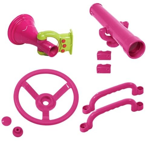 Folpus 4x Playground Accessories Outdoor Playground Accessories Pink Handles Attachments Pirate Ship Wheel for Kids for Backyard