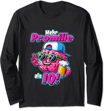 Mehr Promille als IQ, Malle Outfit , Apres Ski Party Langarmshirt