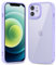 oakxco Thin Slim Clear case for iPhone 12/ iPhone 12 Pro, Transparent Hybrid Hard Shell Plastic & Soft Silicone Rubber, Non-Yellow Acrylic Protective Lightweight Cover for Women, Purple Lavender