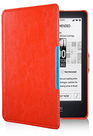 Étui en Cuir PU pour Liseuses Kobo Glo HD/Touch 2.0, 6 Pouces, Fonction Veille/Réveil Automatique (Rouge)