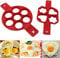 Pfannkuchen Formen,2 PCS Silikon Pfannkuchenform Mikrowelle Backen Pancake Form Ei Poacher Antihaft Pfannkuchen Flippin Fantastische Formen für Spiegeleier Muffins Eier Cupcake Teig Herz Runde Form