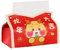 Würfelbox für Kosmetiktücher, chinesische Neujahrsfiguren, Taschentuchhalter | Taschentuchbox-Halter mit verdeckter Schnalle,Taschentuchbox-Abdeckung, leicht zugänglich, Symbol des Glücks für Badezimm