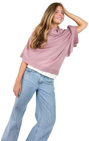 Velanio Cashmere Hochwertig gestrickter Reise-Schal, Pashmina-Stola, Ganzjahresschal für Damen, Kaschmir-Wollmischung