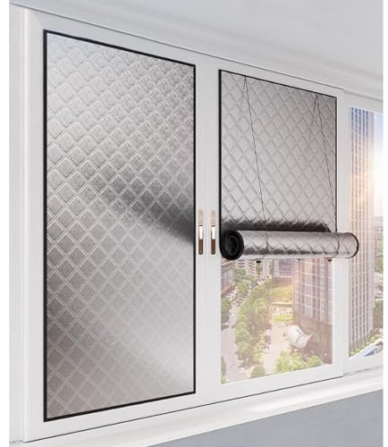 Kit di Isolamento per Finestre, Isolante Termico per Finestre, Tende Termiche Isolanti per Il Freddo per Inverno ed Estate, Isolante Termico Adesivo Riduce il Freddo e il Calore (100x50cm)