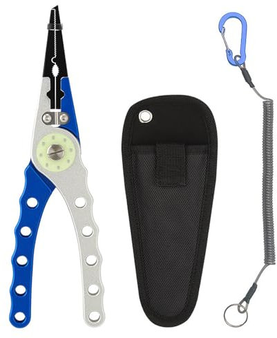 kosingna Aluminum Fishing Pliers Hook Remover Open Ring Multifunctional Fishing Tool 20cm For Fresh And Salt Water