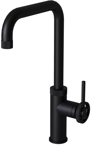 Liquida LB418MB Industrial Style Single Lever Matt Black Kitchen Mixer Tap