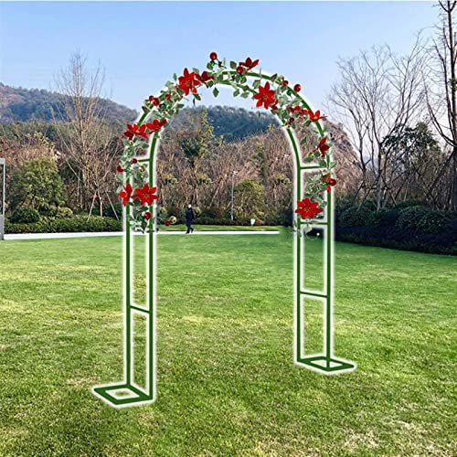 Arche de jardin en métal - Treillis sur pied - Décoration de mariage - Pour roses et plantes grimpantes - Vert - 240 x 220 x 25 cm