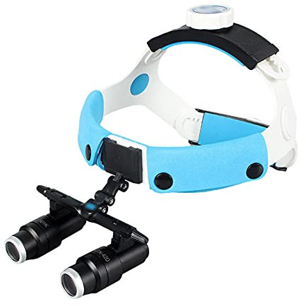 BGFYUSF 4-fache Lupenbrille für die Zahnmedizin, binokular, chirurgisch, Einstellbarer Pupillenabstand, 420 mm Arbeitsabstand, optisches Glas, für Zahnmedizin,,