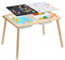 VEVOR Mesa Sensorial de Madera para Niños, Mesa de Actividades con 3 Contenedores de Almacenamiento Plegables y Tablero de Doble Cara, Mesa Sensorial de Agua y Arena para Juegos para Niños