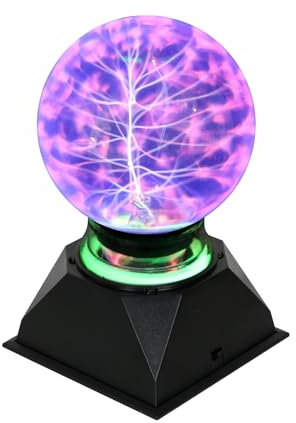 DELIPOP 5 Zoll Plasmakugel, Magische Leucht Ball Elektrostatische Kugel Berührungsempfindliche Blitzkugel, Berührungs und Schallempfindliche Plasmalampe Sphäre Lichteffekte