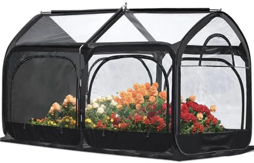 GCYEIDMA Petite Serre de Jardin Serre for l'extérieur, Mini Kit de Plantes de Jardin Fleuries Portables à Installation Rapide, Cadre Pop-up en Fibre de Verre Robuste