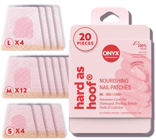 Onyx Professional Hard as Hoof S.O.S Nail Patches - Nail and Cuticle Strengthening Treatment Repair Patches, Nail Growth, Repair, 20 Count
