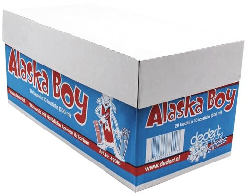 Alaska Boy Icesticks (20x 500ml) | 200x Wassereis mit je 50ml | zum einfrieren | vegan | glutenfrei | laktosefrei | Großpackung mit 5x verschiedene Geschmacksrichtungen