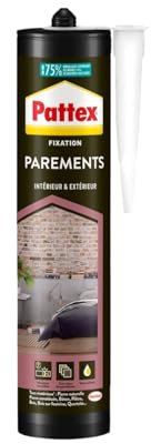 Pattex Colle Fixation Parements (cartouche 460 g) – Colle de fixation multi-matériaux – Colle ultra forte pour intérieur & extérieur