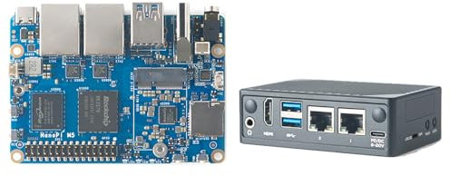 FriendlyElec Nanopi M5 - Mini router portatile OpenWRT LPDDR5 8 GB / 16 GB RAM 6TOPS NPU, RK3576 SoC con Al Modell, Dual Gbps Ethernet per IoT NAS Smart Gateway (senza modulo WiFi, 16 GB, kit standard