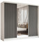 AXLIVING Cabinio Kleiderschrank Weiß mit Spiegel 240 cm Breite, Grau