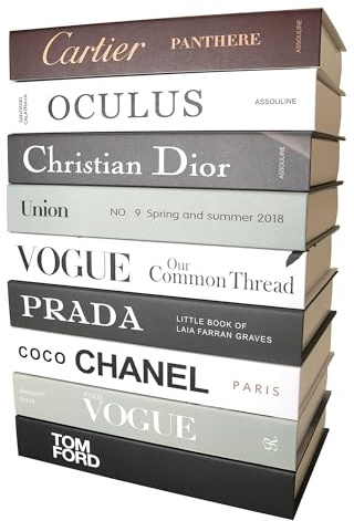 PTShadow 9 Pcs Dekorative Bücher Ästhetische Chic Faux Buch Set für Raum Dekor, Moderne Home Decor Couchtisch Dekor