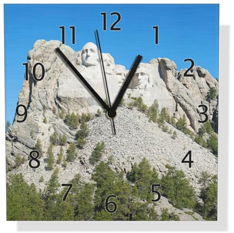 Wallario Design Wanduhr Monumentale Felsformation aus Aluverbund, Alu-Uhr Größe 30 x 30 cm, Schwarze Zeiger mit Metalloptik