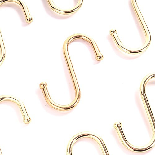 20x Brass Plated S Hooks | 75mm