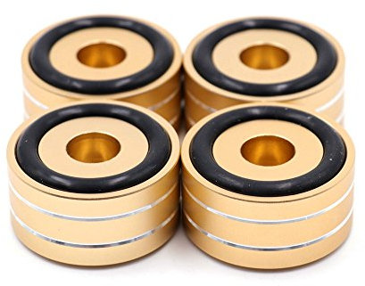 Gaohou 4 x 40 * 20 Aluminium Lautsprecher Plattenspieler CD Player Isolation Füße Pad Ständer Gold