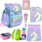 Goldkids Einhorn Unicorn Schulranzenset Schulrucksack Kinderrucksack, Federmappe, Schuhbeutel, Lunchset, Zuckertüte, Tagebuch, Regenschutz Motivdruck 8-teilig