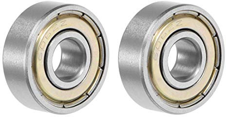 sourcing map 2 Stück Rillenkugellager 6x17x6mm Doppelt Schild Chrome Lager 606ZZ