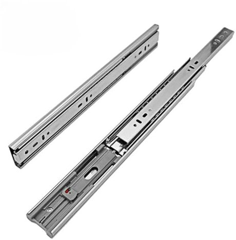 Kugelführungen mit Push-Öffnung, Schublade L300, Gesamtauszug, Tragkraft 50 kg.