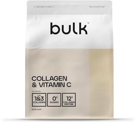 Bulk Kollagen und Vitamin C Pulver, Vanille, 500 g, Verpackung Kann Variieren