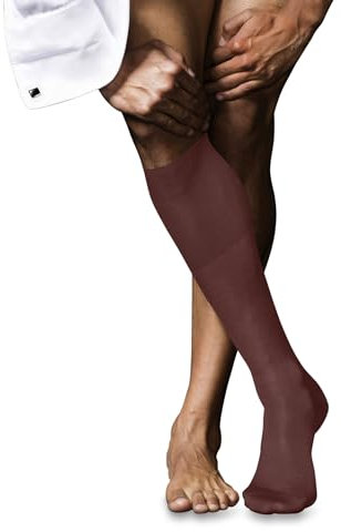 FALKE Men's No. 9 Socks, Cotton, Red (Rust 8214), 8.5-9.5 (1 Pair)