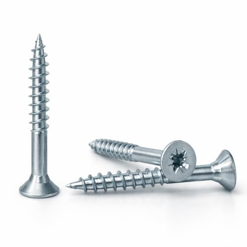 4mm x 40mm/24mm (Pack of 100) Partly Threaded Small Steel Pozidrive Countersunk Wood Screws AN201 Chipboard Screw Zinc Plated Steel - N05C