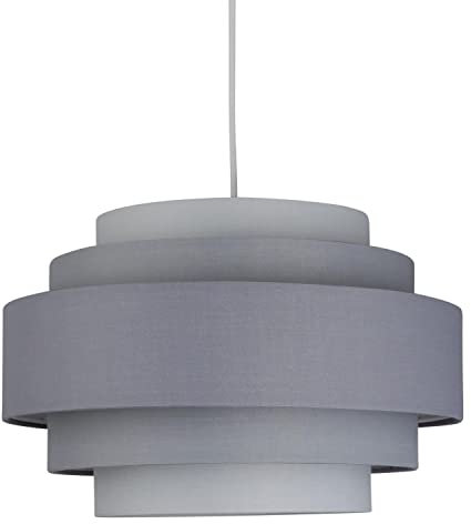 Modern Easy Fit Ceiling Light Shade 5 Tier Ombre Grey Pendant Lighting
