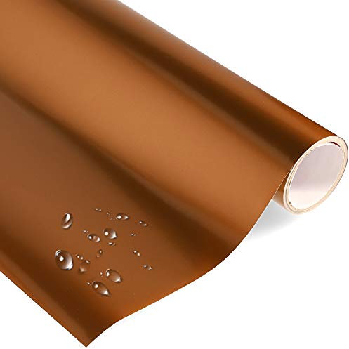 timalo® Premium Möbelfolie selbstklebend uni Hochglanz Küchenfolie Klebefolie zum Bekleben von Möbel, Türen PVC Folie Küche Bastefolie Türfolie | Kupfer-G-400x63cm