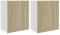 vidaXL 2X Hängeschrank 2 Regalböden Küchenschrank Küche Schrank Einbauküche Küchenzeile Küchenmöbel Oberschrank Sonoma-Eiche 50x31x60cm Holzwerkstoff